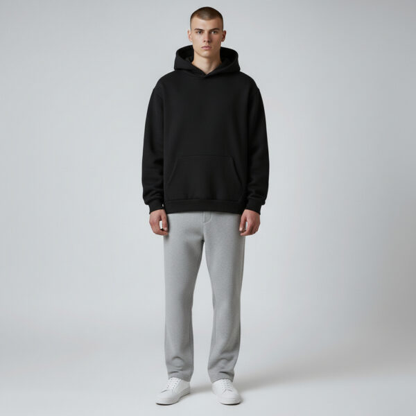 Black Long Sleeve Men's Thick Hoodie