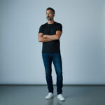 Black Crew Neck Short Sleeve Men's T shirt - Görsel 2