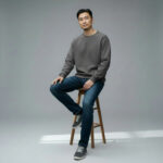 Gray Crew Neck Men's Thick Sweatshirt - Görsel 3