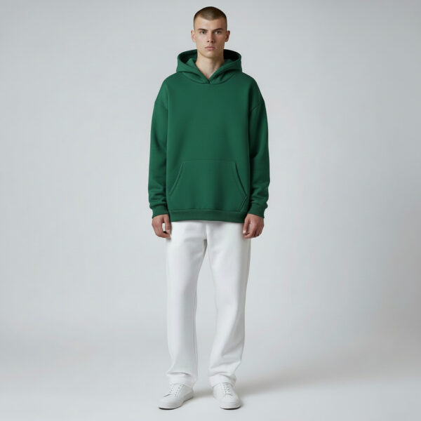 Green Long Sleeve Men's Thick Hoodie