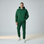 Green Standard Fit Men's Thick Sweatpants And Hoodie Sweatshirts - Görsel 2
