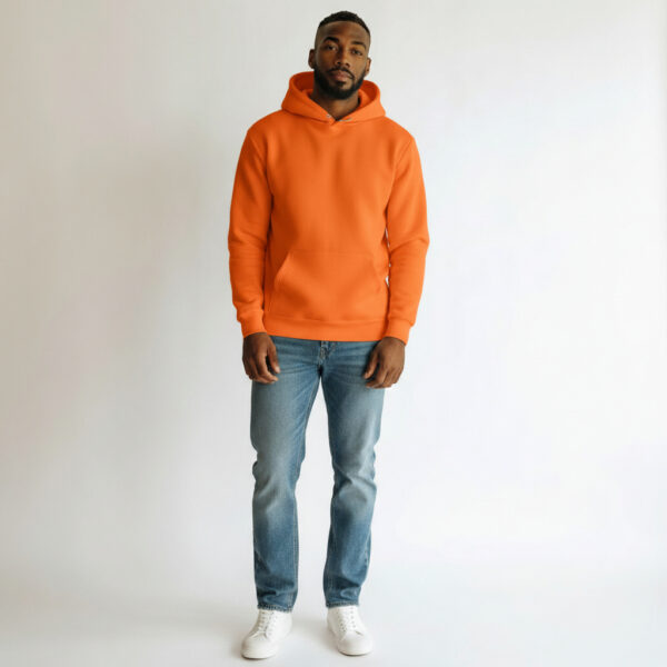 Orange Long Sleeve Men's Thick Hoodie