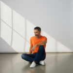 Orange Crew Neck Short Sleeve Men's T shirt - Görsel 3