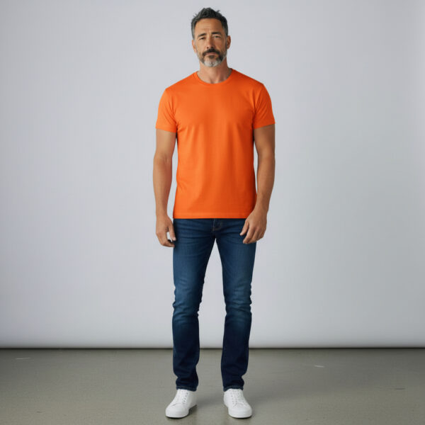 Orange Crew Neck Short Sleeve Men's T shirt
