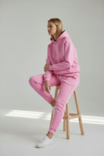 Pink Standard Fit Men's Thick Sweatpants And Hoodie Sweatshirts - Görsel 5