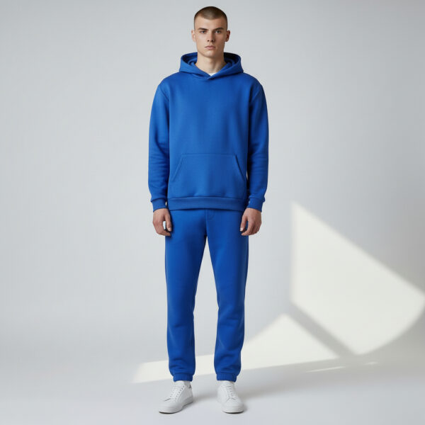 Sax Blue Long Sleeve Men's Thick Hoodie