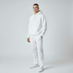 White Standard Fit Men's Thick Sweatpants And Hoodie Sweatshirts - Görsel 2