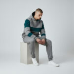 Gray Green Mix  Standard Fit Men's Thick Sweatpants And Hoodie Sweatshirts - Görsel 4