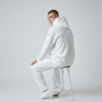 White Standard Fit Men's Thick Sweatpants And Hoodie Sweatshirts - Görsel 3
