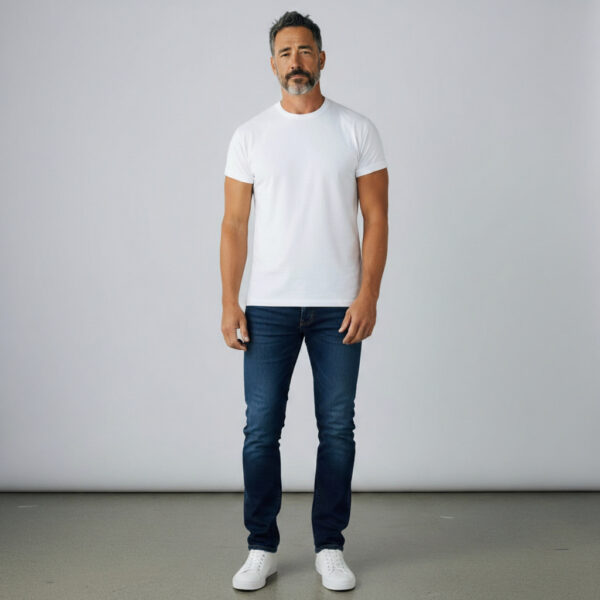 White Crew Neck Short Sleeve Men's T shirt