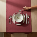 Premium Linen Tablecloth   Deep Burgundy - Görsel 3