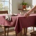 Premium Linen Tablecloth   Deep Burgundy - Görsel 4
