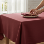 Premium Linen Tablecloth   Deep Burgundy - Görsel 5