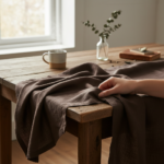 Premium Linen Tablecloth   Espresso Brown - Görsel 4