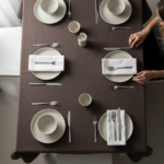 Premium Linen Tablecloth   Espresso Brown - Görsel 6