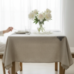 Premium Linen Tablecloth  Natural Linen - Görsel 4