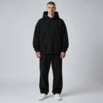 Men’s Oversize Fit Winter Set – Hoodie + Jogger – 360 GSM – Black