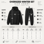 Men’s Oversize Fit Winter Set – Hoodie + Jogger – 360 GSM – Black - Görsel 2