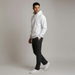 Regular Fit Men's 360 GSM Hoodie – White - Görsel 3