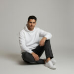 Regular Fit Men's 360 GSM Hoodie – White - Görsel 4