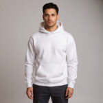 Regular Fit Men's 360 GSM Hoodie – White - Görsel 5